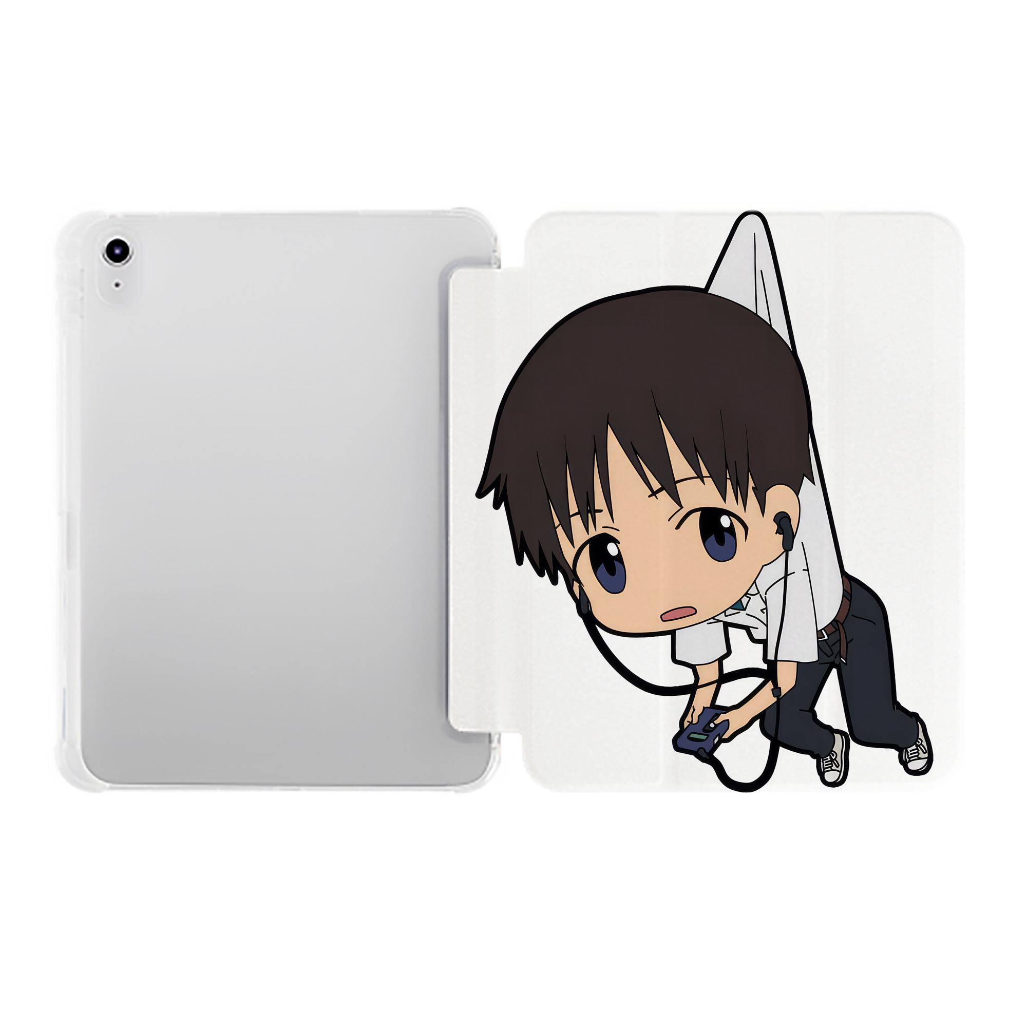 （画像用） EVA 新世紀エヴァンゲリオン IPad ケース ペン収納付き 三つ折りスタンド PUレザー×シリコン 対応機種9.5/10.5/10.9インチ